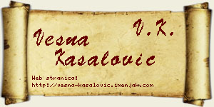 Vesna Kasalović vizit kartica